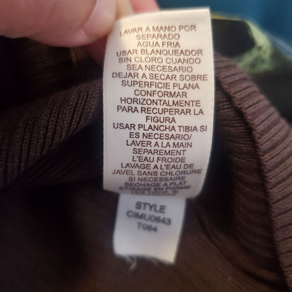Sigrid Olsen Collection Brown Silk Blend Ribbed Knit Tank Top Womens Medium - Picture 9 of 9